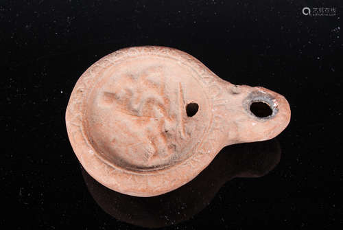 ANCIENT ROMAN CLAY OIL LAMP