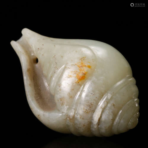 CHINESE JADE CARVED CONCH