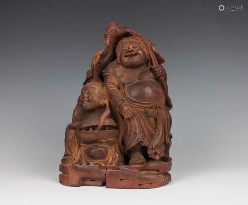 CHINESE BAMBOO CARVED HOTEI