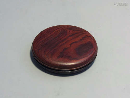 CHINESE HUALI WOOD INK PASTE COVER BOX