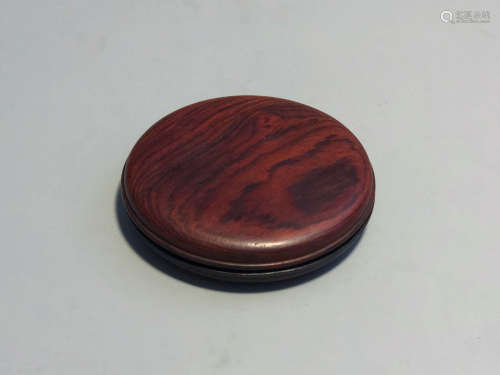 CHINESE HUALI WOOD INK PASTE COVER BOX