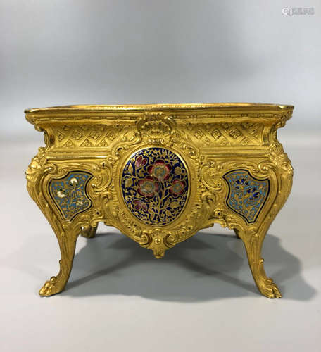 GILT BRONZE ENAMEL CENSER