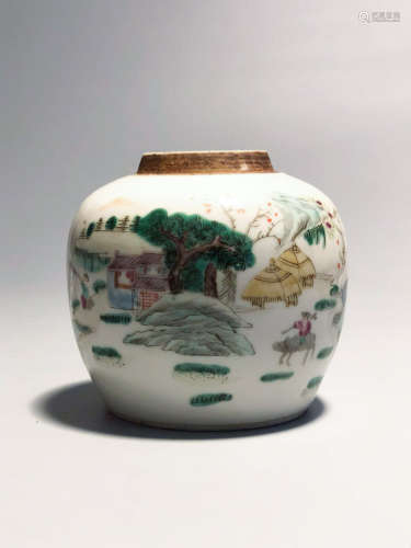 CHINESE FAMILLE ROSE PORCELAIN JAR