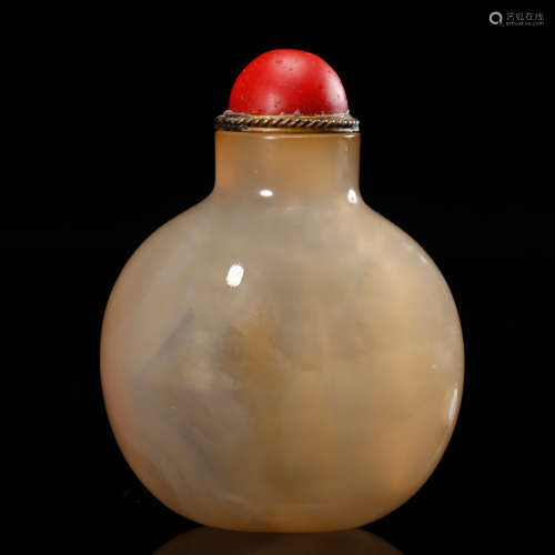 CHINESE PLAIN AGATE SNUFF BOTTLE