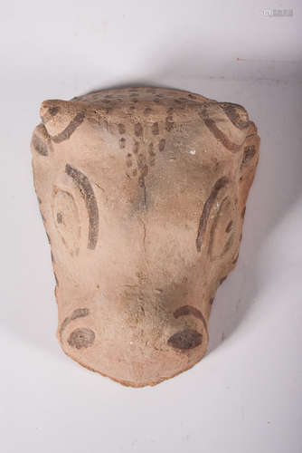 LARGE ROMAN CLAY ANIMAL HEAD