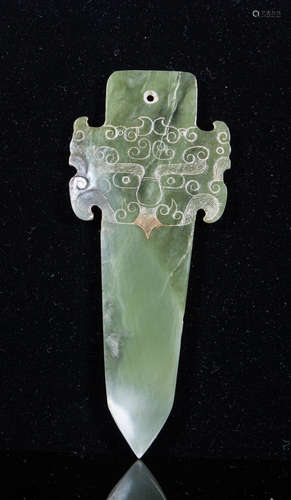 ARCHAIC JADE CEREMONIAL DAGGER