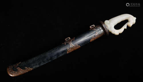 CHINESE SABER WITH JADE HANDLE
