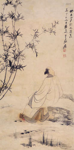 张大千（1899～1983） 高士图 镜片 设色纸本
