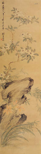 奚冈（1746～1803） 花卉 立轴 设色纸本