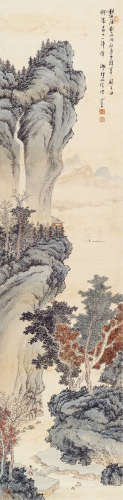 溥儒（1896～1963） 秋林叠嶂图 立轴 设色绢本