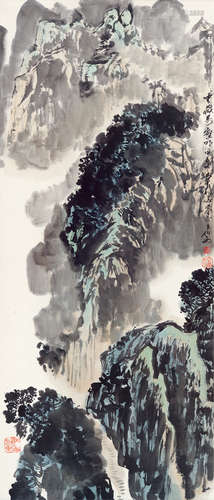 王伯敏（1924～2013） 云藏万壑明 镜片 设色纸本