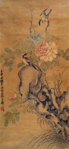 胡郯卿（1865～？） 花鸟 立轴 设色纸本