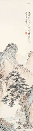 溥儒（1896～1963） 松瀑千仞图 立轴 设色纸本