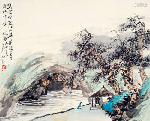金榕（1885～1928） 云壑图 镜片 设色纸本