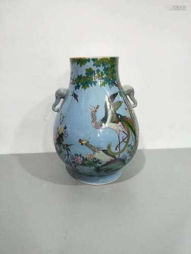 A CELESTE BLUE GLAZE 