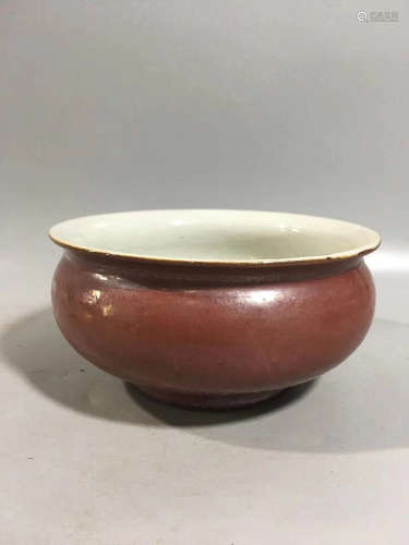 A RED GLAZE LOHAN BOWL