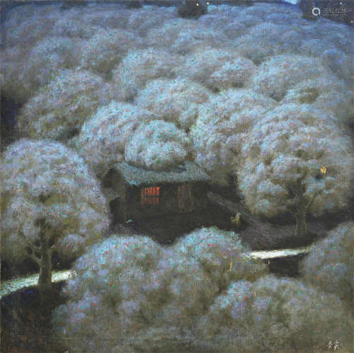 1983年   李秀实油画“雪夜”