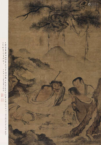 吴伟（1459～1508）（传） 四仙人图 立轴 绢本设色