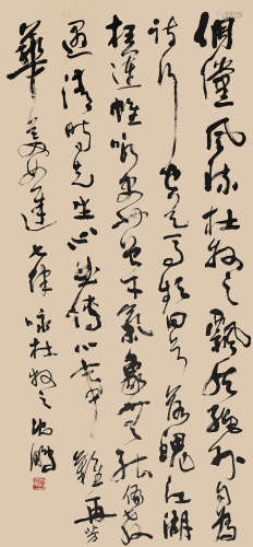 沈鹏（b.1931） 草书杜牧诗 立轴 纸本水墨