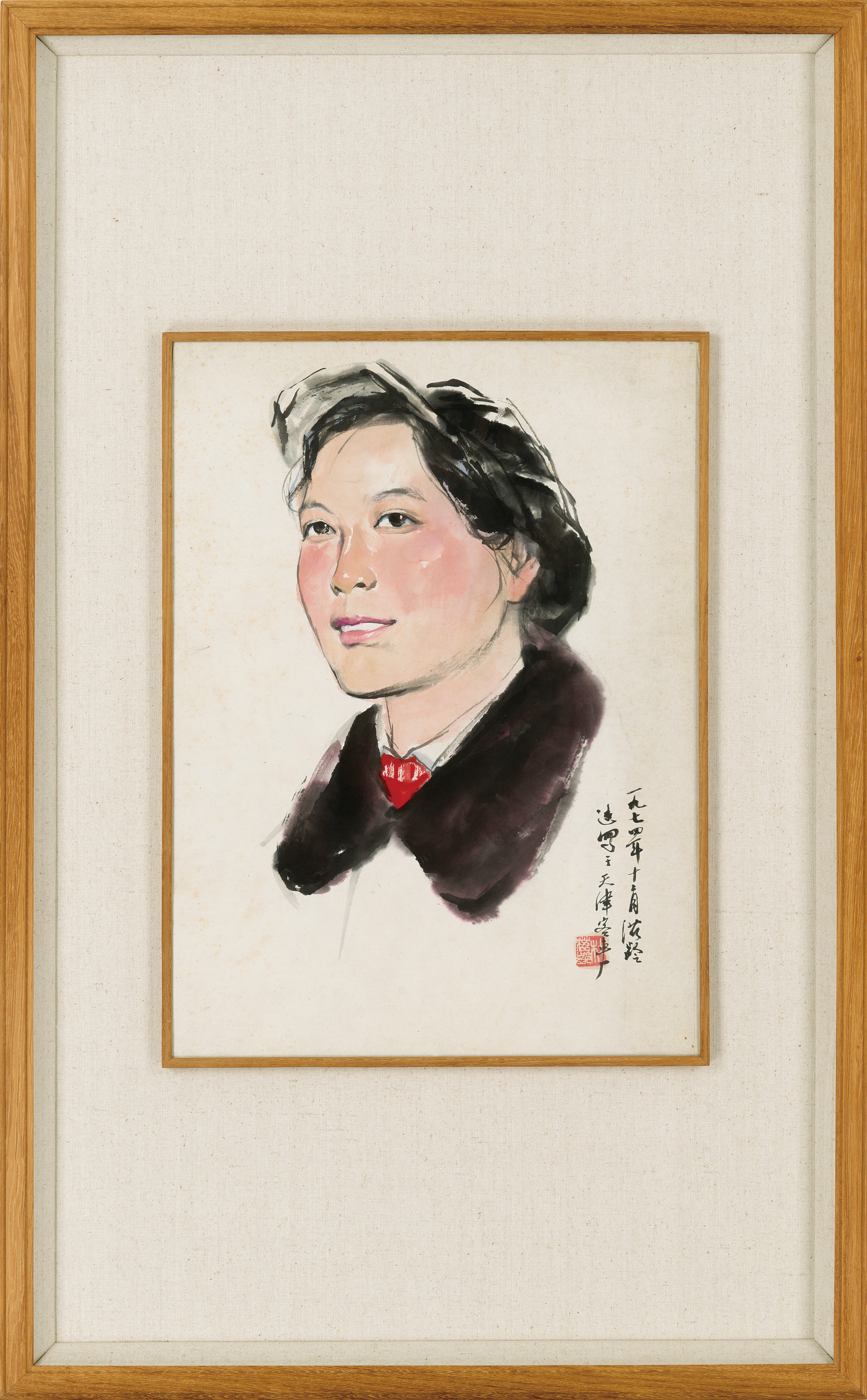 杜滋龄b1941国画女工镜框纸本