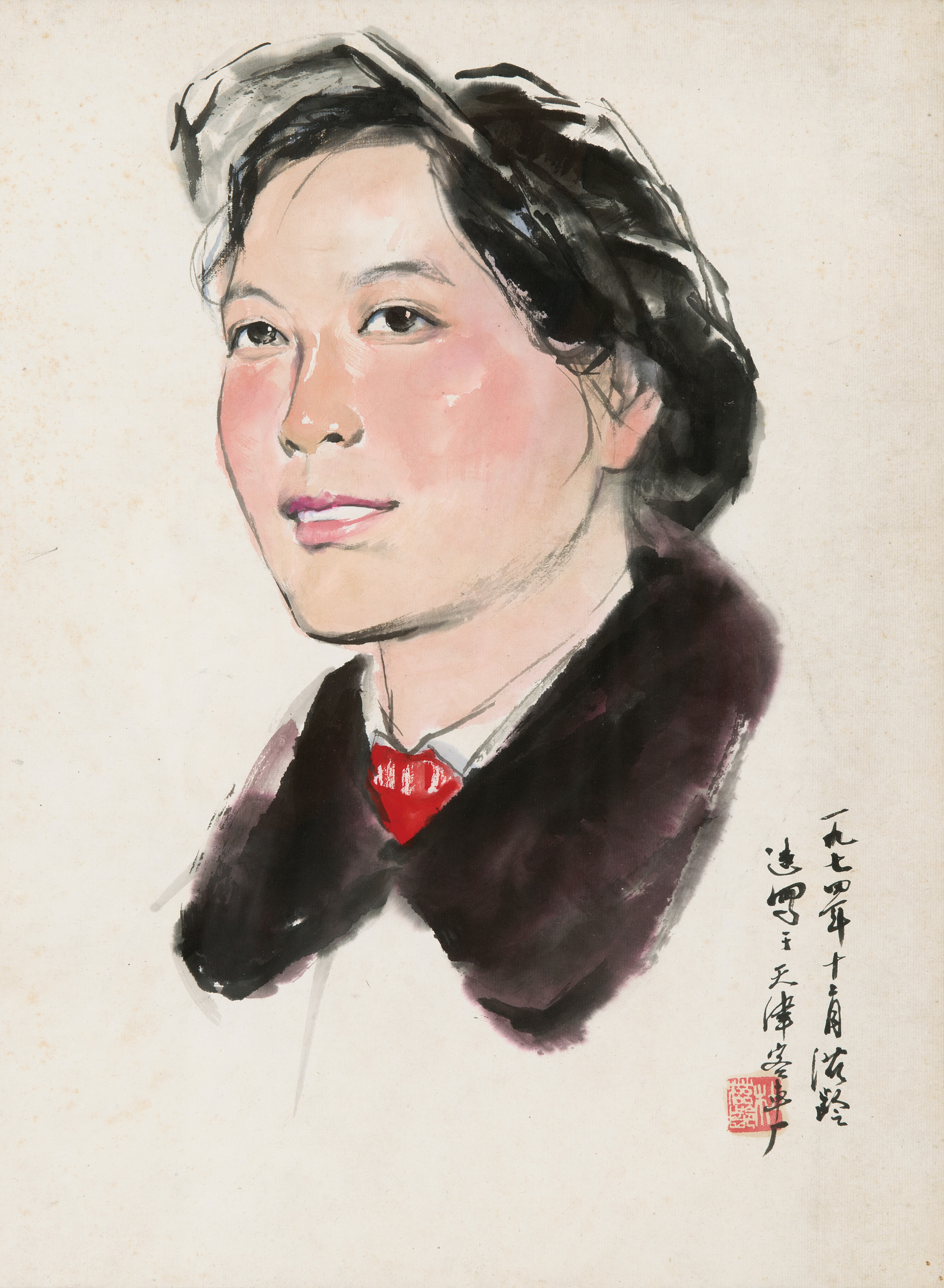 杜滋龄b1941国画女工镜框纸本