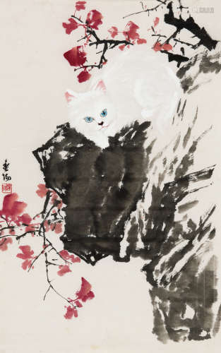 霍春阳（b.1946） 耄耋图 镜片 纸本