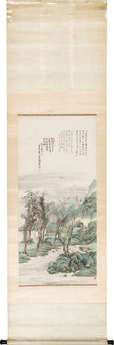 蒋棻（1598～1663） 仿唐寅山水 立轴 纸本