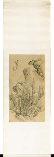 汪昉（1799～1877） 密林陡壑 立轴 纸本
