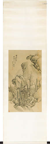 汪昉（1799～1877） 密林陡壑 立轴 纸本