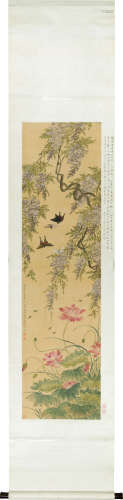 翁小海（1790～1849） 蝶恋花 立轴 绢本