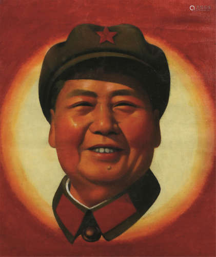 章育青绘 《毛主席是我们心中的红太阳》 油画