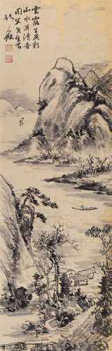 张人杰（1877～1950） 山水有清音 立轴 纸本水墨