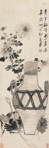 陈鸿寿（1768～1822） 1807年作 菊蟹图 立轴 纸本设色