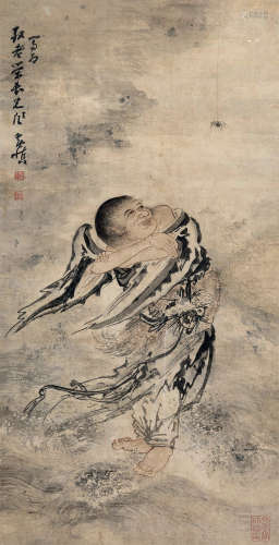 黄慎（1687～1768） 喜从天降 镜心（片） 纸本设色
