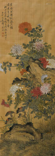 恽寿平（1633～1690） 菊石图 镜心（片） 绢本设色