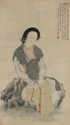 华嵒（1682～1756） 苏小小像 立轴 纸本设色