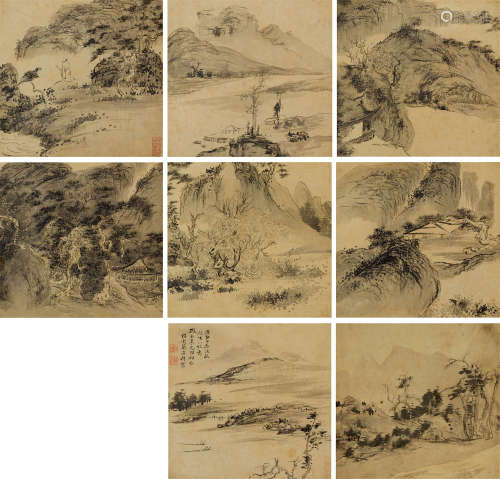 吴伟业（1609～1672） 仿古山水册 册页 纸本水墨
