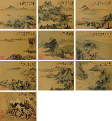 石涛（1642～约1707）（款） 山水册 册页 纸本设色