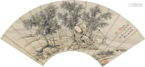 王翚（1632～1717） 1702年作 泉石修篁图 镜心（片） 纸本设色