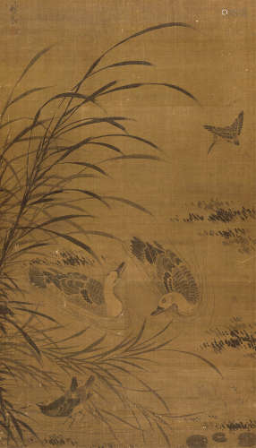 林良（约1428～1494） 芦雁图 立轴 绢本水墨