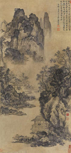 谢缙（1355～1430） 1417年作 山居图 镜心（片） 纸本水墨