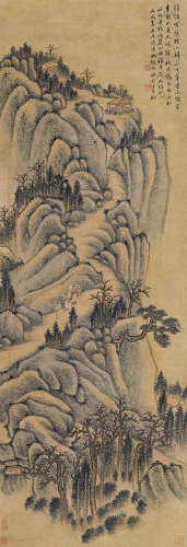 梅清（1623～1697） 茅堂小隐 立轴 纸本设色