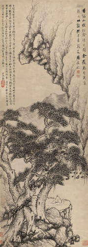 杨文聪（1596～1646） 松荫诗思图 立轴 纸本水墨