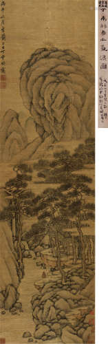 丁云鹏（1547～?） 1606年作 春山观瀑图 立轴 纸本设色