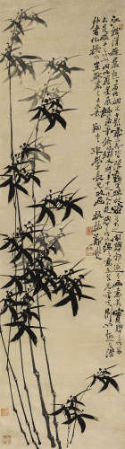 郑板桥（1693～1765） 竹石图 镜心（片） 绢本水墨