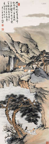 陈半丁（1876～1970） 1950年作 坐看云起时 镜芯 纸本设色
