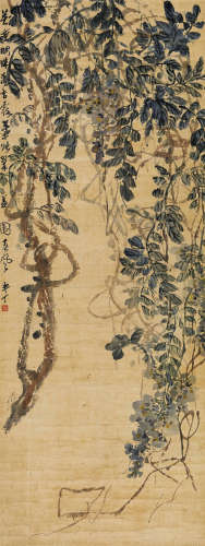 陈半丁（1876～1970） 紫藤图 立轴 纸本设色