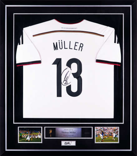 托马斯·穆勒亲笔签名 2014年世界杯德国队主场球衣