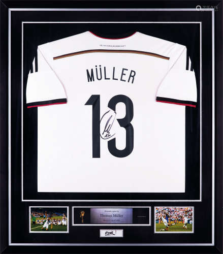 托马斯·穆勒亲笔签名 2014年世界杯德国队主场球衣