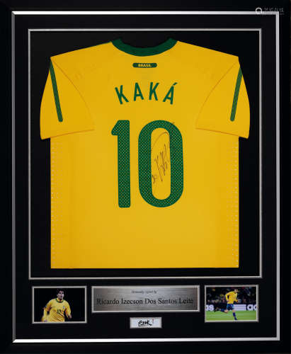 卡卡亲笔签名 2010年世界杯巴西队球员版主场球衣